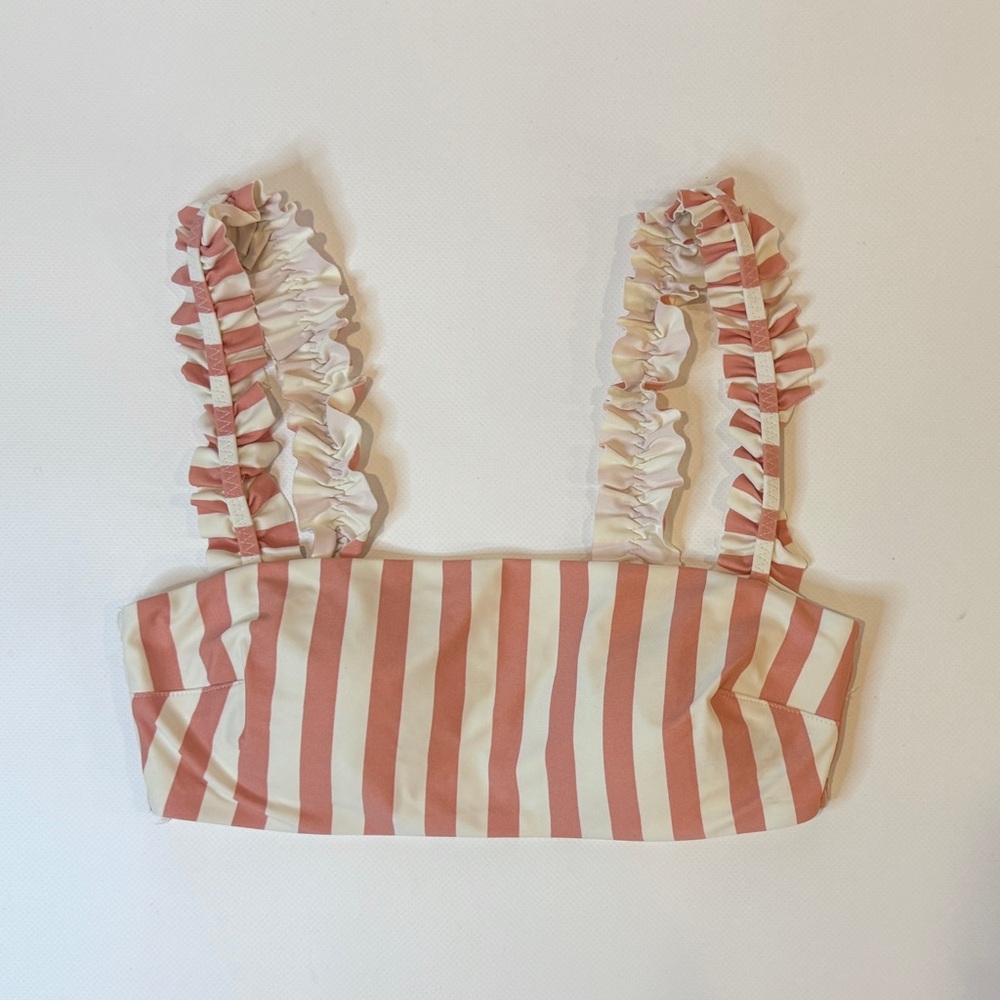 Aerie Pink and White Bandeau Top